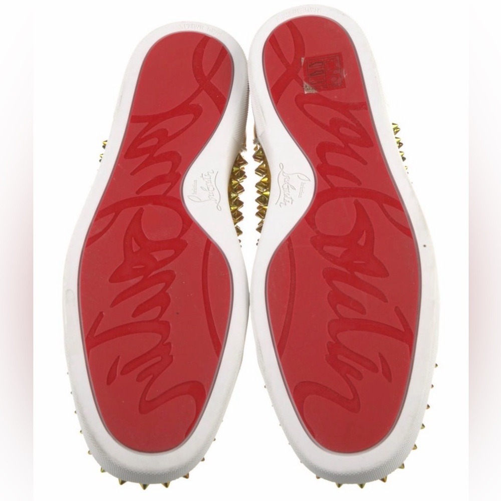 $995 CHRISTIAN LOUBOUTIN Patent Leather Psychic SPIKES Low-Tops 42.5 EU 9.5 US - Picture 6 of 8